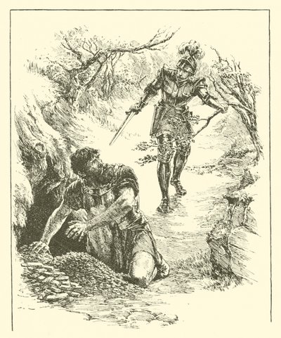 Sir Guyon, Plüton Ülkesi (gravür) by Arthur George Walker