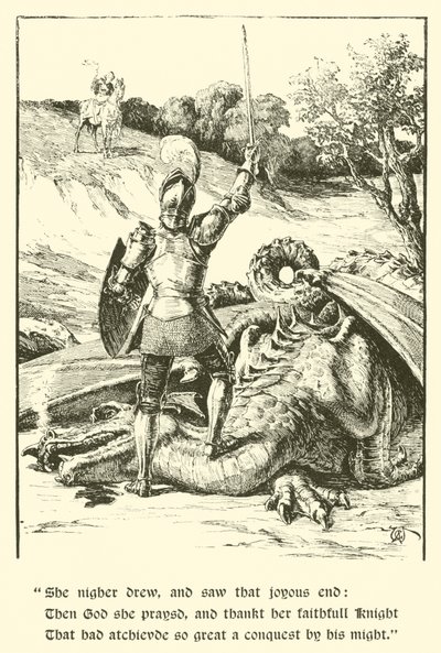 Kızıl Haç Şövalyesi, Son Dövüş (gravür) by Arthur George Walker