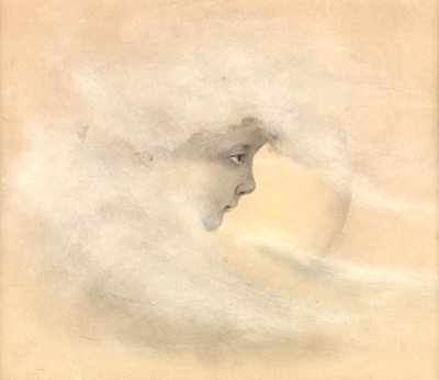 Peter Pan veya Boy in the Moon, c.1910 (kalem, tükenmez kalem ve mürekkep, kağıt üzerinde wc) by Arthur Herbert Buckland