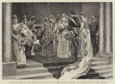 Buckingham Sarayı'nda Majestelerine Sunulmadan Önce Koridorda Bekleyen Bir Misafir Odası by Arthur Hopkins