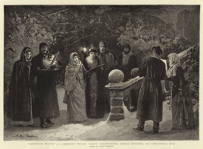 Amatuer Waits, Noel Arifesinde Arkadaşlarına Serenat Yapan Bir Kır Evi Partisi by Arthur Hopkins