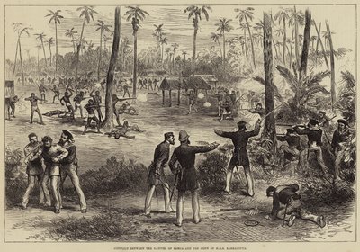 Samoa Yerlileri ile HMS Barracouta Mürettebatı Arasındaki Çatışma by Arthur Hopkins