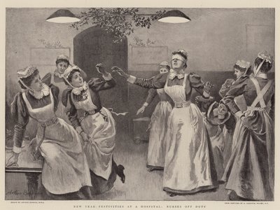 Hastanede Yeni Yıl Şenliği, Hemşireler Nöbette by Arthur Hopkins