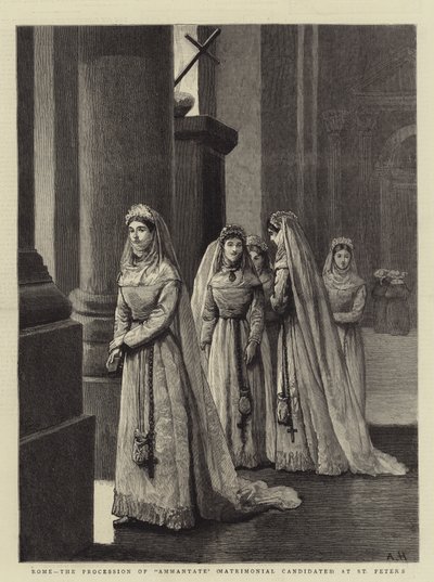 Roma, St Peter's'deki Ammantate (Evlilik Adayları) Alayı by Arthur Hopkins