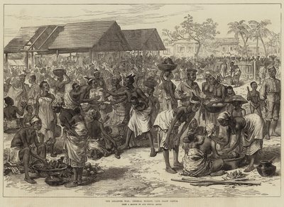 Ashantee Savaşı, General Market, Cape Coast Kalesi by Arthur Hopkins