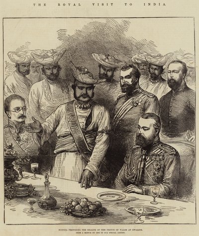 Hindistan Kraliyet Ziyareti, Scindia, Galler Prensi'nin Gwalior'da Sağlığını Öneriyor by Arthur Hopkins