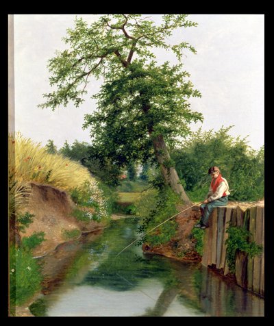 Bir Çocuk Balık Tutma by Arthur Hughes