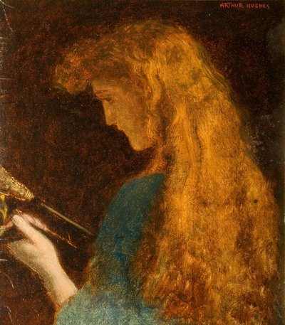 Bir Kızın Kafası Çalışması by Arthur Hughes