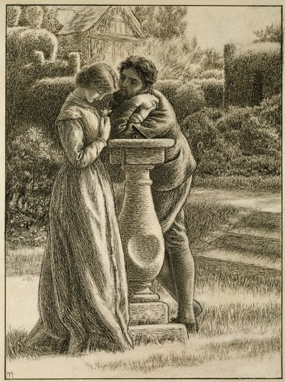 Kadran, 19. yüzyıl (kağıt üzerine kalem ve mürekkep) by Arthur Hughes