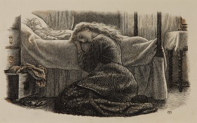 En Küçük Çocuğun Ölümü, 1865 dolayları (kağıt üzerine mürekkep) by Arthur Hughes