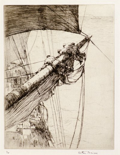 Yelkenlerle Havada (gravür) by Arthur John Briscoe