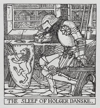 Hans Christian Andersen: Holger Danske (taş) by Arthur Joseph Gaskin