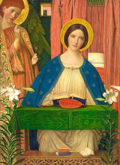Müjde (ahşap panel üzerinde yükseltilmiş aletli gesso üzerinde altın varaklı tempera) by Arthur Joseph Gaskin