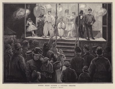 Bir ülke tiyatrosu dışında boks gecesi (lito) by Arthur L. Hewlett
