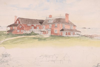 Suya Yakın Ahşap Ev belki de Cliffs, Manchester, Mass..., ca. 1879. by Arthur Little