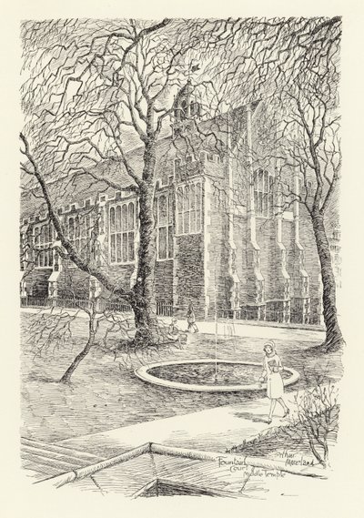Fountain Court, Middle Temple (lito) by Arthur Moreland