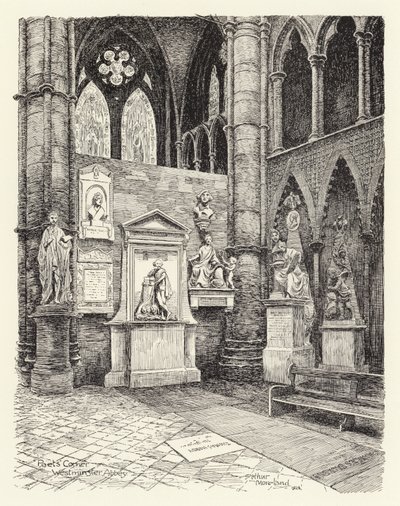 Şairler Köşesi, Westminster (lito) by Arthur Moreland