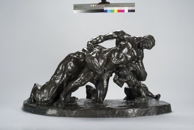 Lioness Cub ile Savaşta Kilitlenen Adam (bronz) by Arthur Putnam