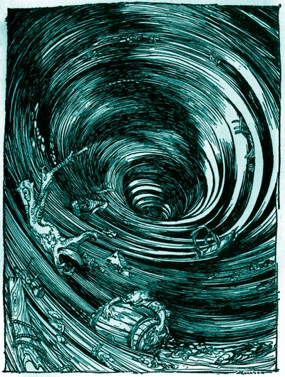 Edgar Allan Poe tarafından Girdaba İniş by Arthur Rackham