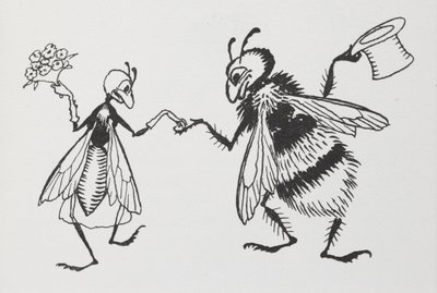 Sinek ve arı evleniyor. by Arthur Rackham