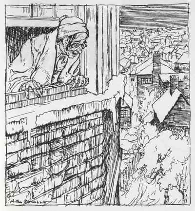 Pencereden bakan bir adam by Arthur Rackham
