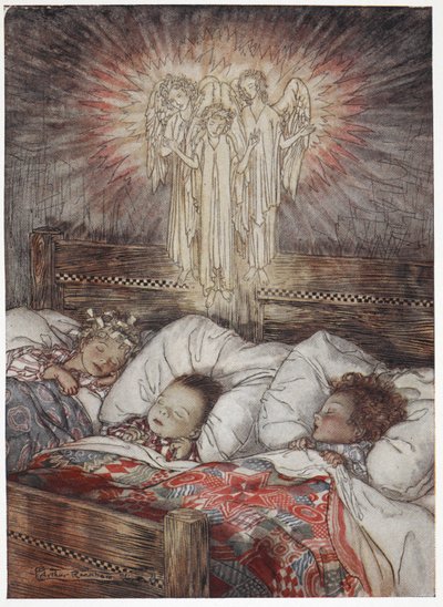 Uyuyan ve rüya gören çocuklar by Arthur Rackham