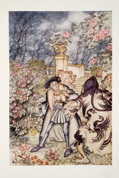 Yüksek bir ses duydu ve The Arthur Rackham Fairy Book, pub