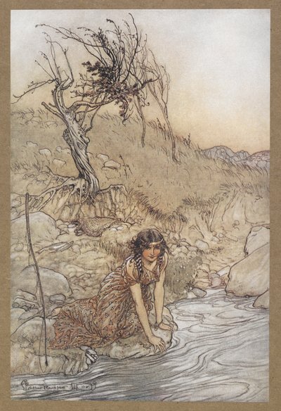 Hermia'. Bir Yaz Gecesi Rüyası'ndan bir sahne. by Arthur Rackham