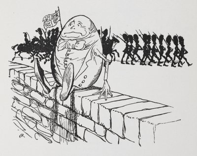 Humpty Dumpty bir duvara oturdu. by Arthur Rackham