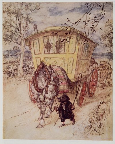 Altın bir öğleden sonraydı: Tekmeledikleri tozun kokusu, Kenneth Grahame (1859 - 1932), pub tarafından Söğütlerde Rüzgar