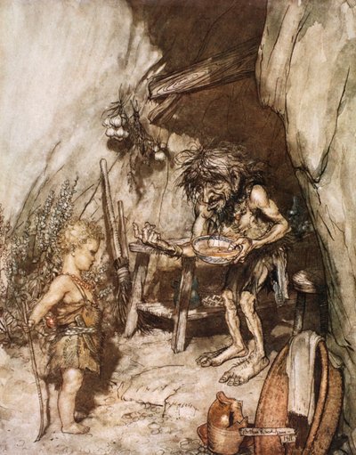Pandomimci ve bebek, 1924. by Arthur Rackham