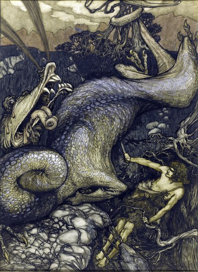 Ejderha Avcısı Siegfried - Ejderha Avcısı Sigurd, Rackham, Arthur (1867-1939) by Arthur Rackham