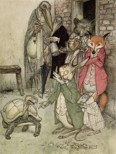 Tavşan ve kaplumbağa by Arthur Rackham