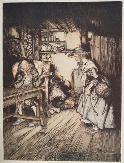 The Hut in the Forest, Little Brother & Little Sister and Other Tales by the Brothers Grimm, pub.1917 by Arthur Rackham