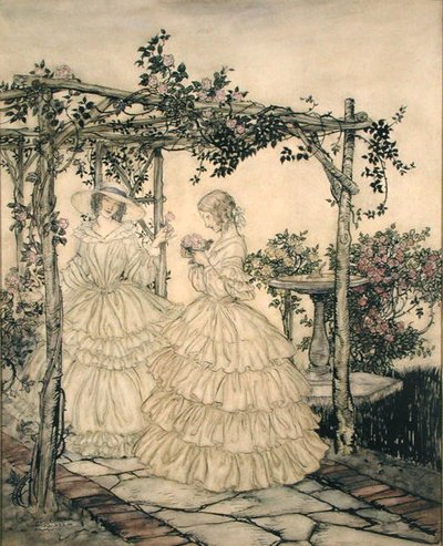 Gül Bahçesi, c.1923-5 (kağıt üzerine suluboya) by Arthur Rackham
