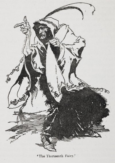 Briar Rose'dan (Uyuyan Güzel) on üçüncü peri by Arthur Rackham