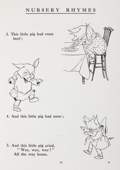 Bu küçük domuz pazara gitti - tekerleme. by Arthur Rackham