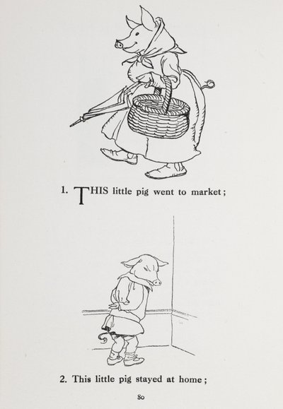 Bu küçük domuz pazara gitti - tekerleme. by Arthur Rackham