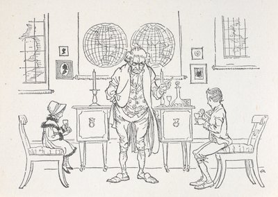 İki çocuk ve öğretmenleri by Arthur Rackham