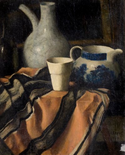 Çizgili Kumaş Üzerinde Natürmort by Arthur Segal