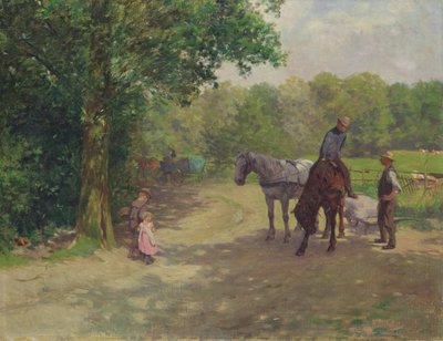 Atlı Arabalı Manzara (tuval üzerine yağlı boya) by Arthur Siebelist