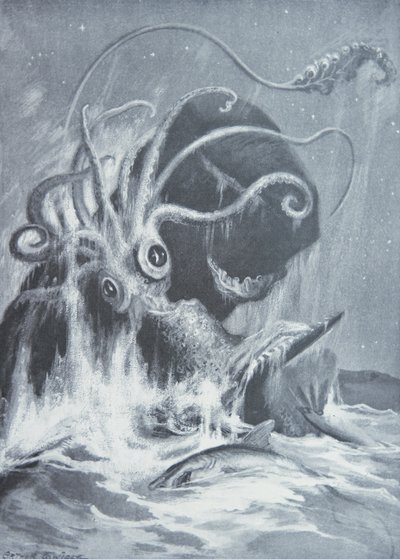 Kraken ve Sperm Balinaları by Arthur Twidle