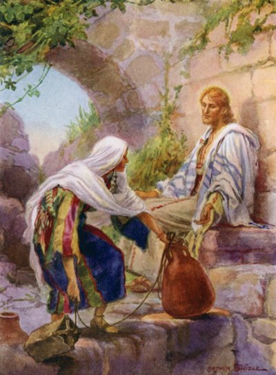 Kuyudaki Samiriyeli kadın (renkli taş) by Arthur Twidle