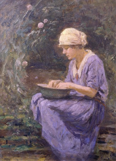 İşyerindeki Kız (tuval üzerine yağlı boya) by Arthur Winter Shaw