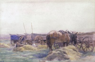 Atlı Saman Arabaları (kağıt üzerine sulu boya) by Arthur Winter Shaw