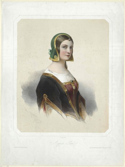 Agnes Sorel (baskı) by Artist Unknown