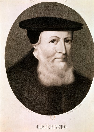 GUTENBERG Johannes: Portre (gravür) by Artist Unknown