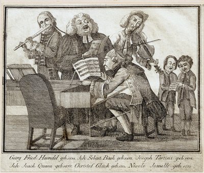 Georg Friedrich Haendel (1685-1759) (kağıt üzerine suluboya ve mürekkep) by Artist Unknown