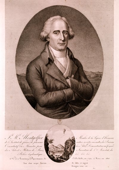 MONTGOLFIER Joseph Michel, havacılık öncüsü (gravür) by Artist Unknown