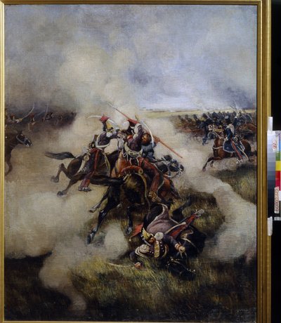 Kazaklarla Savaşan Polonyalı Uhlanlar (tuval üzerine yağlıboya) by Artist Unknown